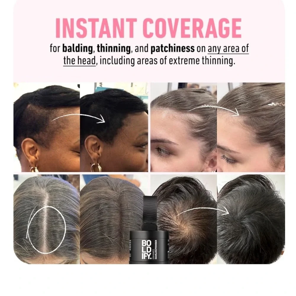 Boldify Hairline Powder Hair Fiber Blk bundle that Instantly Conceals Hair Loss